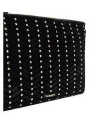 Черный замшевый клатч с украшением от Twin-Set