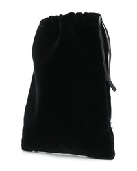 Черный замшевый клатч с украшением от Prada