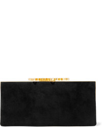 Черный замшевый клатч с украшением от Jimmy Choo