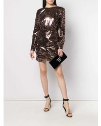 Черный замшевый клатч с украшением от Tom Ford