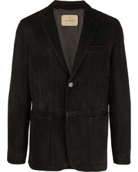 Мужской черный замшевый пиджак от Ajmone