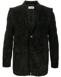Мужской черный замшевый пиджак от Saint Laurent