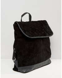 Женский черный замшевый плетеный рюкзак от Asos