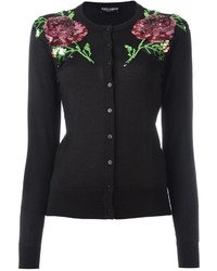 Женский черный кардиган с вышивкой от Dolce & Gabbana