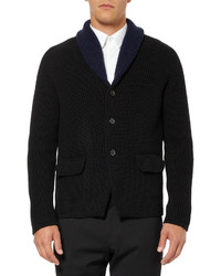 Мужской черный кардиган с отложным воротником от Jil Sander