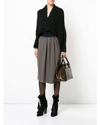 Женский черный кардиган с отложным воротником от Oyuna