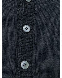 Мужской черный кардиган с отложным воротником от Zanone