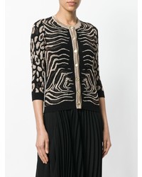 Женский черный кардиган с принтом от Just Cavalli