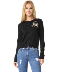 Женский черный кардиган с принтом от Moschino