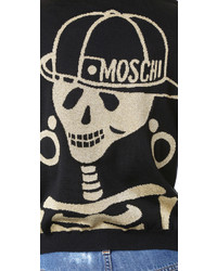 Женский черный кардиган с принтом от Moschino