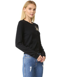 Женский черный кардиган с принтом от Moschino