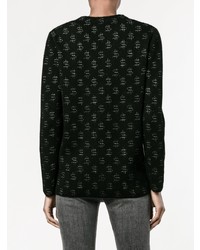 Женский черный кардиган с принтом от Saint Laurent