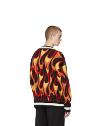 Мужской черный кардиган с принтом от Palm Angels