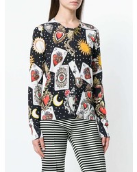 Женский черный кардиган с принтом от Dolce & Gabbana