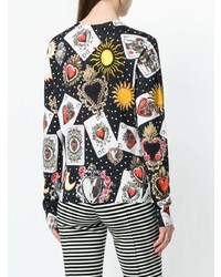 Женский черный кардиган с принтом от Dolce & Gabbana
