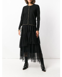 Женский черный кардиган с украшением от Twin-Set