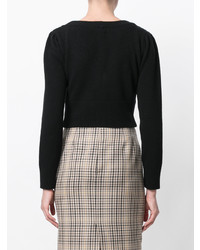 Женский черный кардиган с украшением от N°21