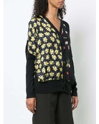 Женский черный кардиган с цветочным принтом от Derek Lam