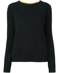 Черный кашемировый вязаный свитер