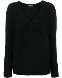 Женский черный кашемировый вязаный свитер от Tom Ford