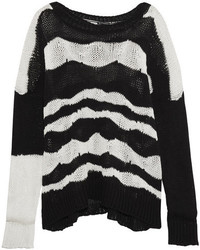 Женский черный кашемировый свитер в горизонтальную полоску от Ann Demeulemeester
