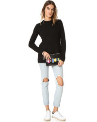 Черный клатч с пайетками от Mua Mua