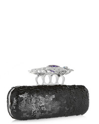 Черный клатч с пайетками от Alexander McQueen