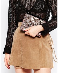 Черный клатч с украшением от Street Level