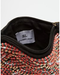 Черный клатч с украшением от Street Level