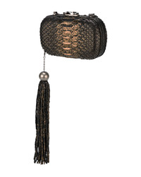 Черный клатч со змеиным рисунком от Corto Moltedo