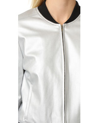 Женский черный кожаный бомбер от BB Dakota