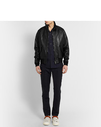 Мужской черный кожаный бомбер от Acne Studios