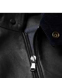 Мужской черный кожаный бомбер от Acne Studios