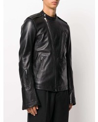 Мужской черный кожаный бомбер от Rick Owens