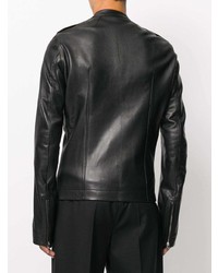 Мужской черный кожаный бомбер от Rick Owens