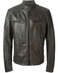 Мужской черный кожаный бомбер от Belstaff