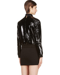 Женский черный кожаный бомбер от Mackage