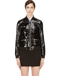 Женский черный кожаный бомбер от Mackage