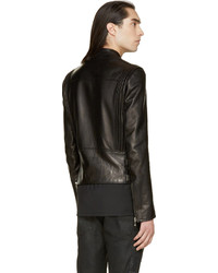 Мужской черный кожаный бомбер от Balmain