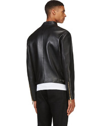 Мужской черный кожаный бомбер от Versace