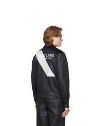 Мужской черный кожаный бомбер от Helmut Lang