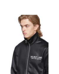 Мужской черный кожаный бомбер от Helmut Lang