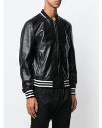 Мужской черный кожаный бомбер от Dolce & Gabbana