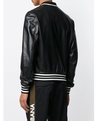 Мужской черный кожаный бомбер от Dolce & Gabbana