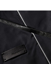 Мужской черный кожаный бомбер от Jil Sander