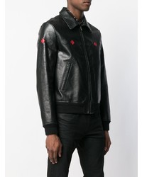 Мужской черный кожаный бомбер от Saint Laurent