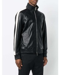 Мужской черный кожаный бомбер от DSQUARED2
