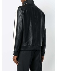 Мужской черный кожаный бомбер от DSQUARED2