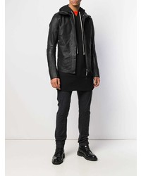 Мужской черный кожаный бомбер от Isaac Sellam Experience