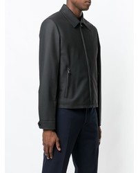 Мужской черный кожаный бомбер от Prada